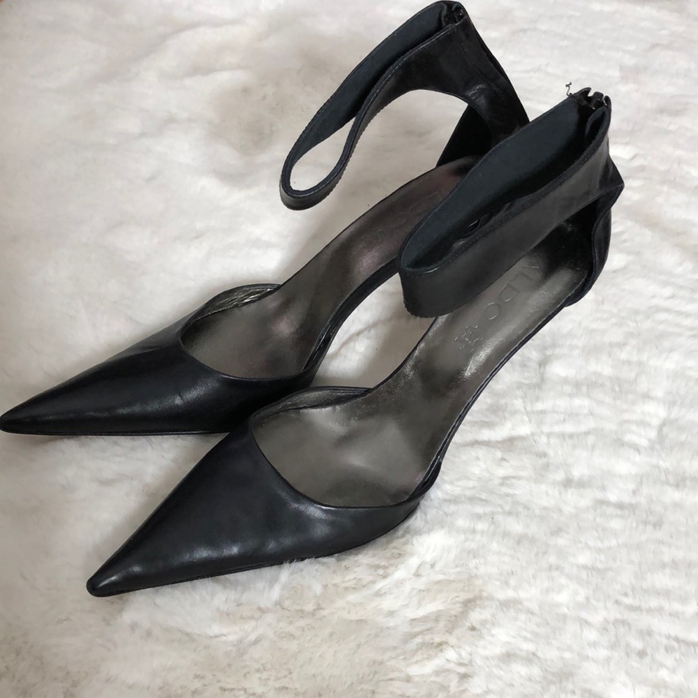 Black leather Aldo heels 38